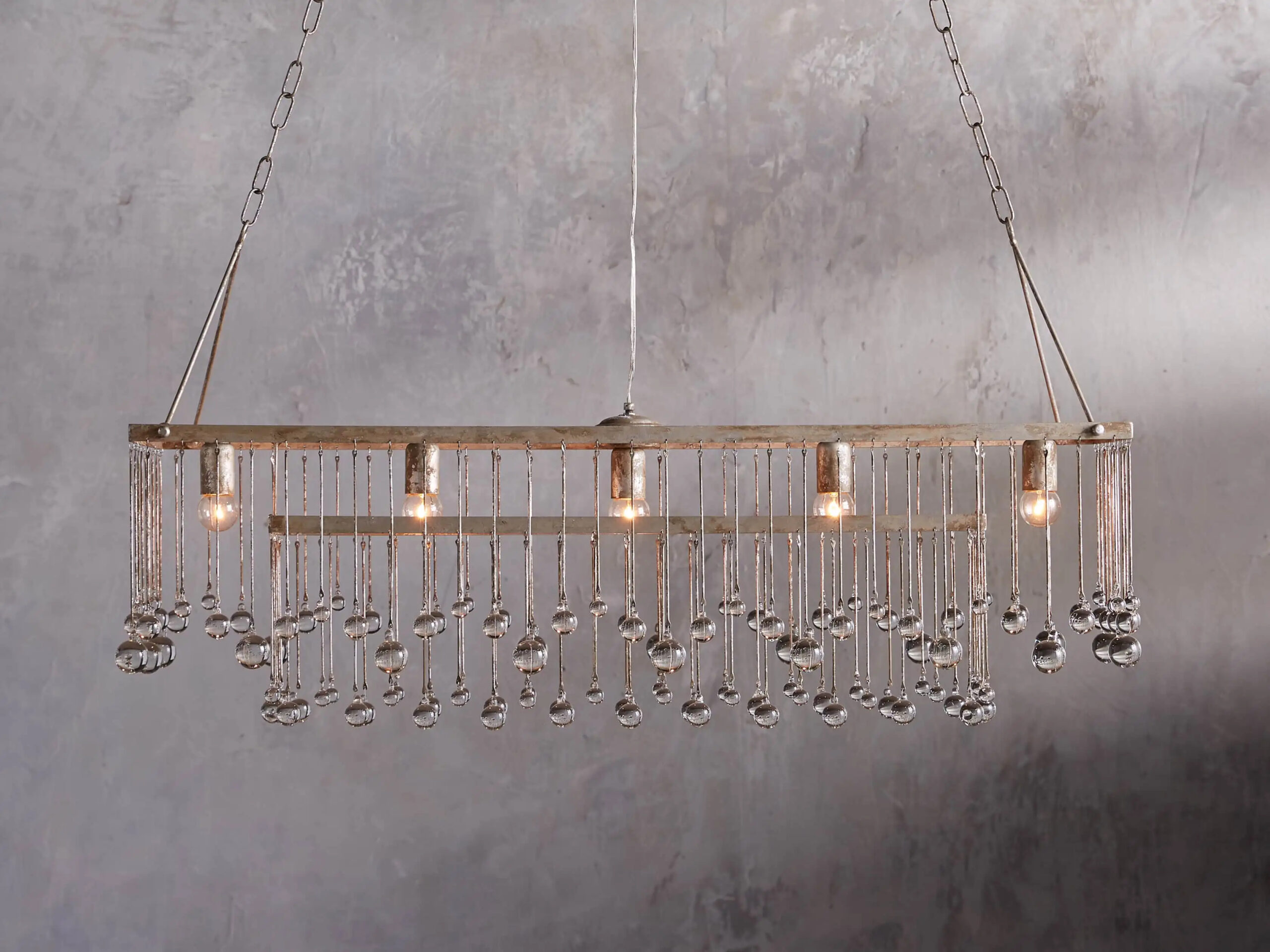 66636H074_A200406 GV Aubrey 47 in Silver Iron Chandelier with Glass Crystals - Image 1
