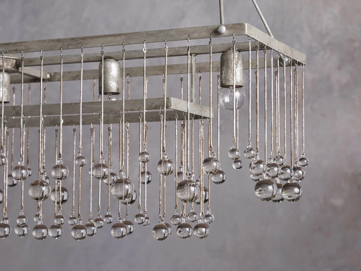 GV Aubrey 47 in Silver Iron Chandelier with Glass Crystals - Image 4