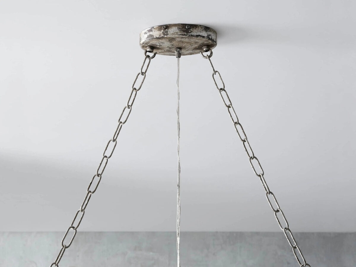 GV Aubrey 47 in Silver Iron Chandelier with Glass Crystals - Image 3