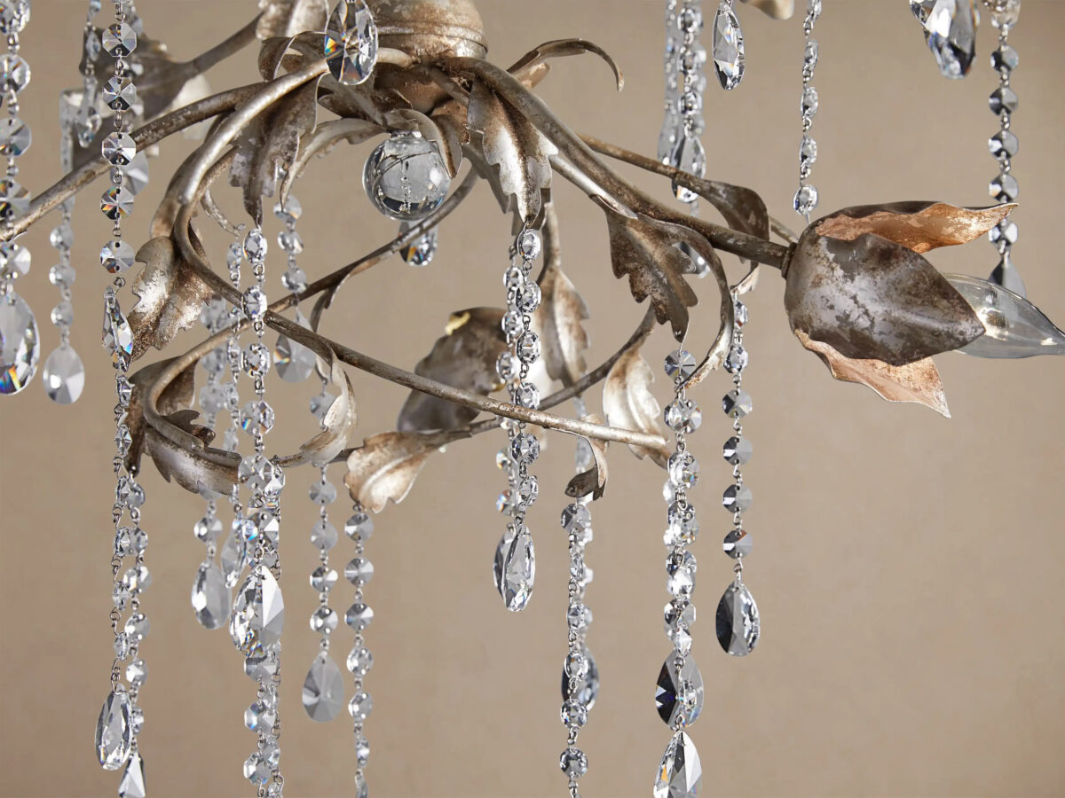 GV Iron Vine Chandelier with Crystal Drops - Image 2