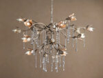 GV Iron Vine Chandelier with Crystal Drops