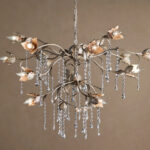 GV Iron Vine Chandelier with Crystal Drops