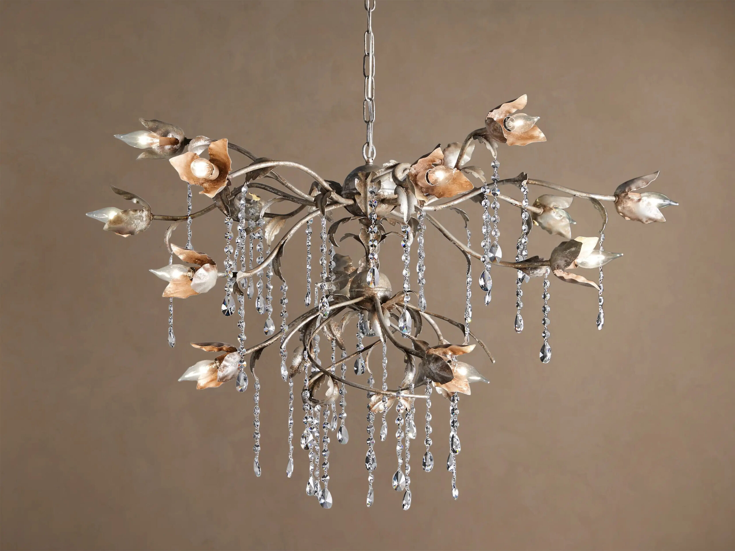 66636H090_HJ260113 GV Iron Vine Chandelier with Crystal Drops - Image 1
