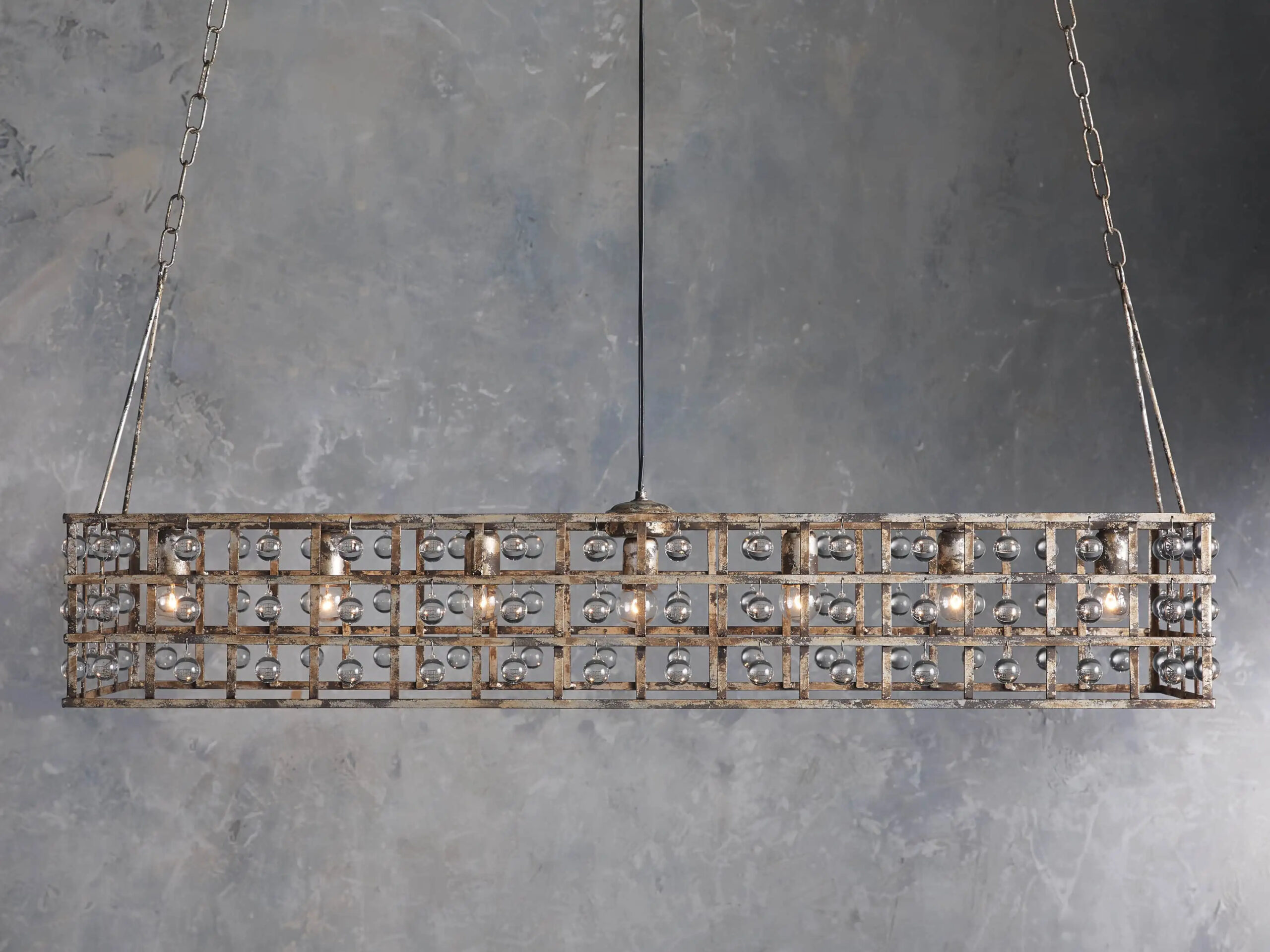 66636H135_Q200708 GV La Cage Iron Cage Chandelier in Silver Clay - Image 1