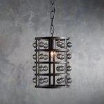 GV La Cage Iron Cage Pendant 8 Inch Bronze
