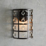 GV Iron Cage Sconce with Crystal Spheres