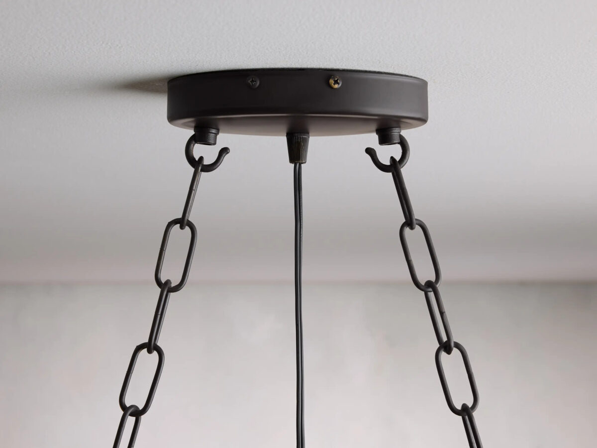 GV Iron Chandelier Aubrey Rectangular Glass Drop Light - Image 4