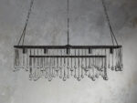 GV Iron Chandelier Aubrey Rectangular Glass Drop Light - Image 2