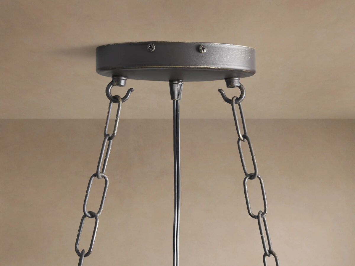 GV Iron Chandelier Aubrey Rectangular Glass Drop Light - Image 10