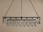 GV Iron Chandelier Aubrey Rectangular Glass Drop Light - Image 8