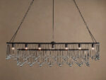 GV Iron Chandelier Aubrey Rectangular Glass Drop Light - Image 7