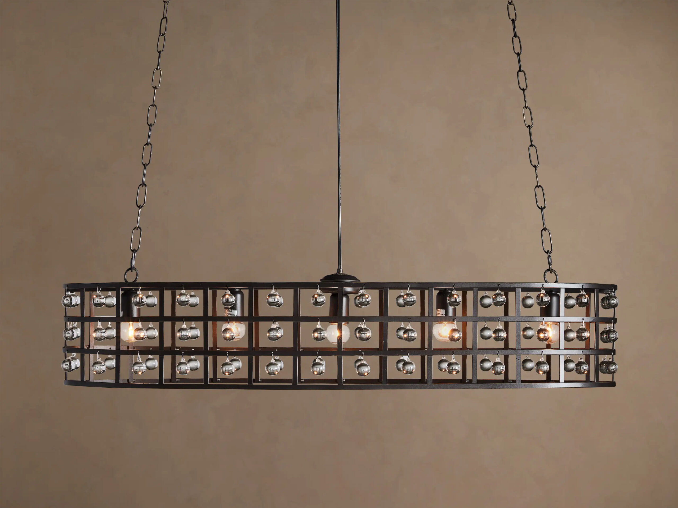 66636H413_HR260119 GV La Cage Oval Iron Cage Chandelier in Bronze - Image 1