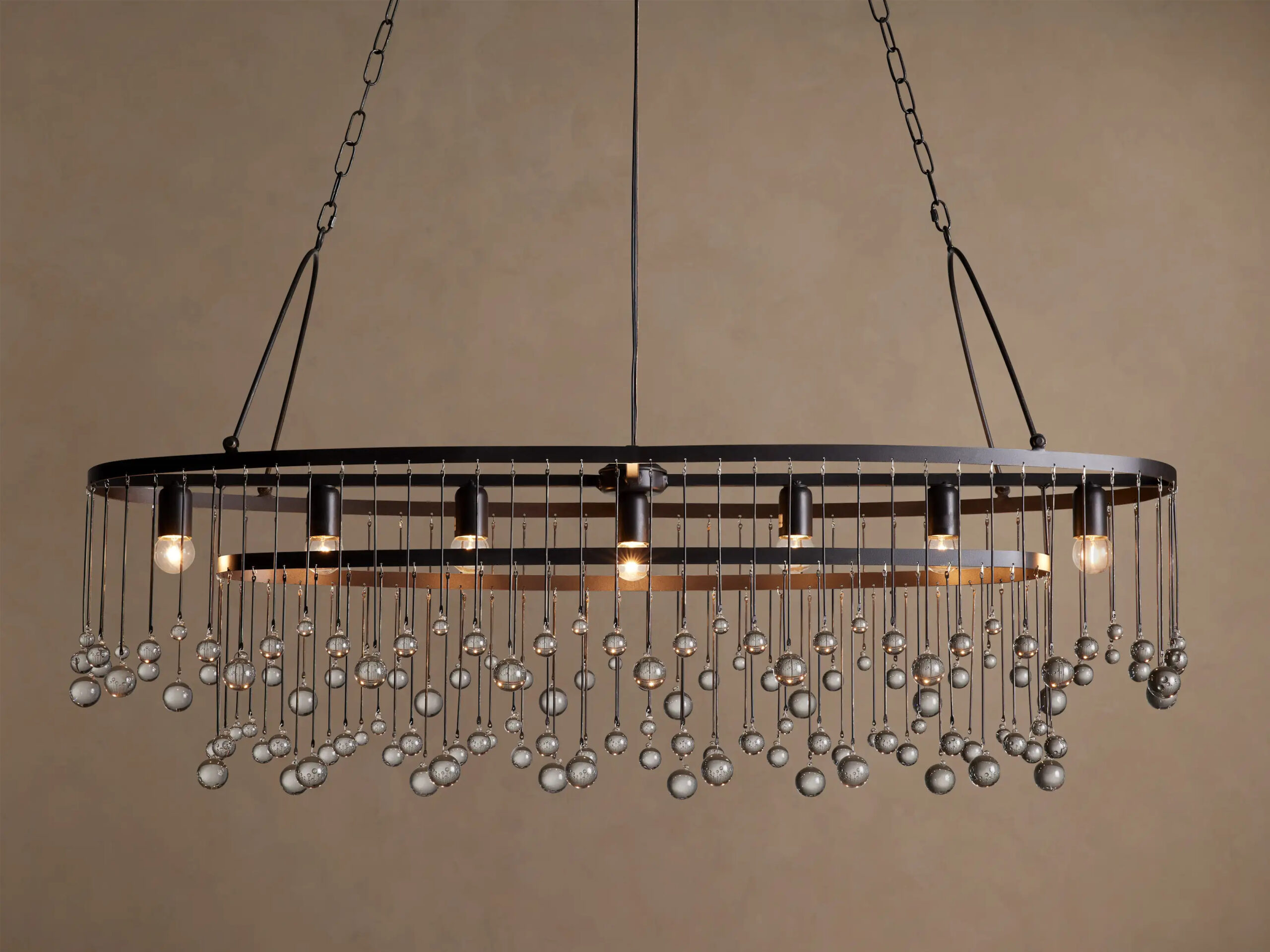 66636H422_HV260119 GV Iron Oval Chandelier Aubrey 7 Light Bronze - Image 1