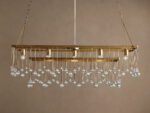 GV Iron Chandelier Aubrey Rectangular Glass Drop Light - Image 11