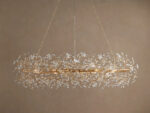 GV Fiore Iron Oval Chandelier with Crystal Floral Details