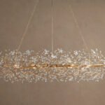 GV Fiore Iron Oval Chandelier with Crystal Floral Details
