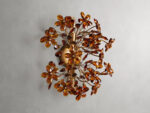 GV Fiore Floral Brass Sconce with Amber Glass - Image 2