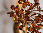 GV Fiore Floral Brass Sconce with Amber Glass - Image 3
