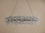 GV Fiore Iron Oval Chandelier with Crystal Floral Details - Image 21