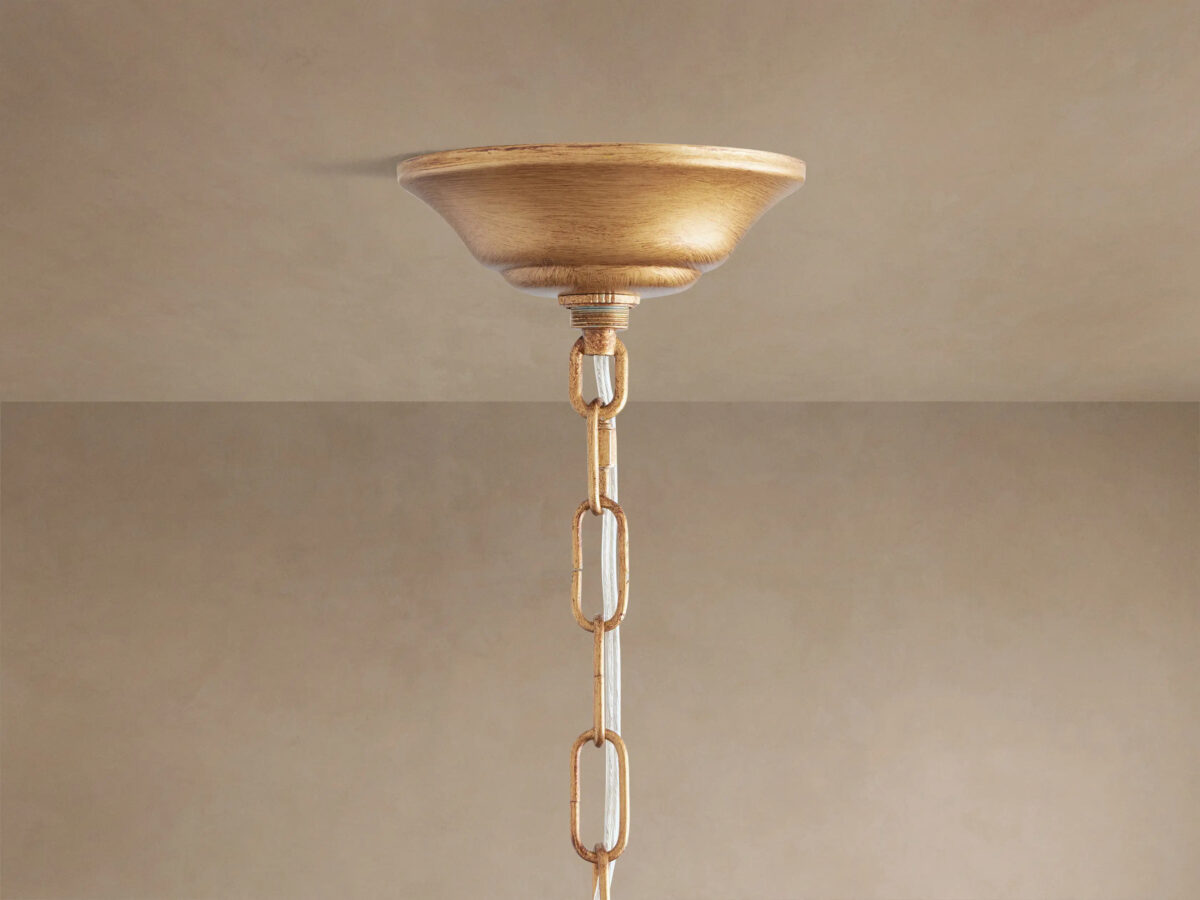 GV Fiore Crown Brass Chandelier with Amber Glass - Image 8