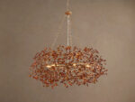 GV Fiore Crown Brass Chandelier with Amber Glass - Image 5