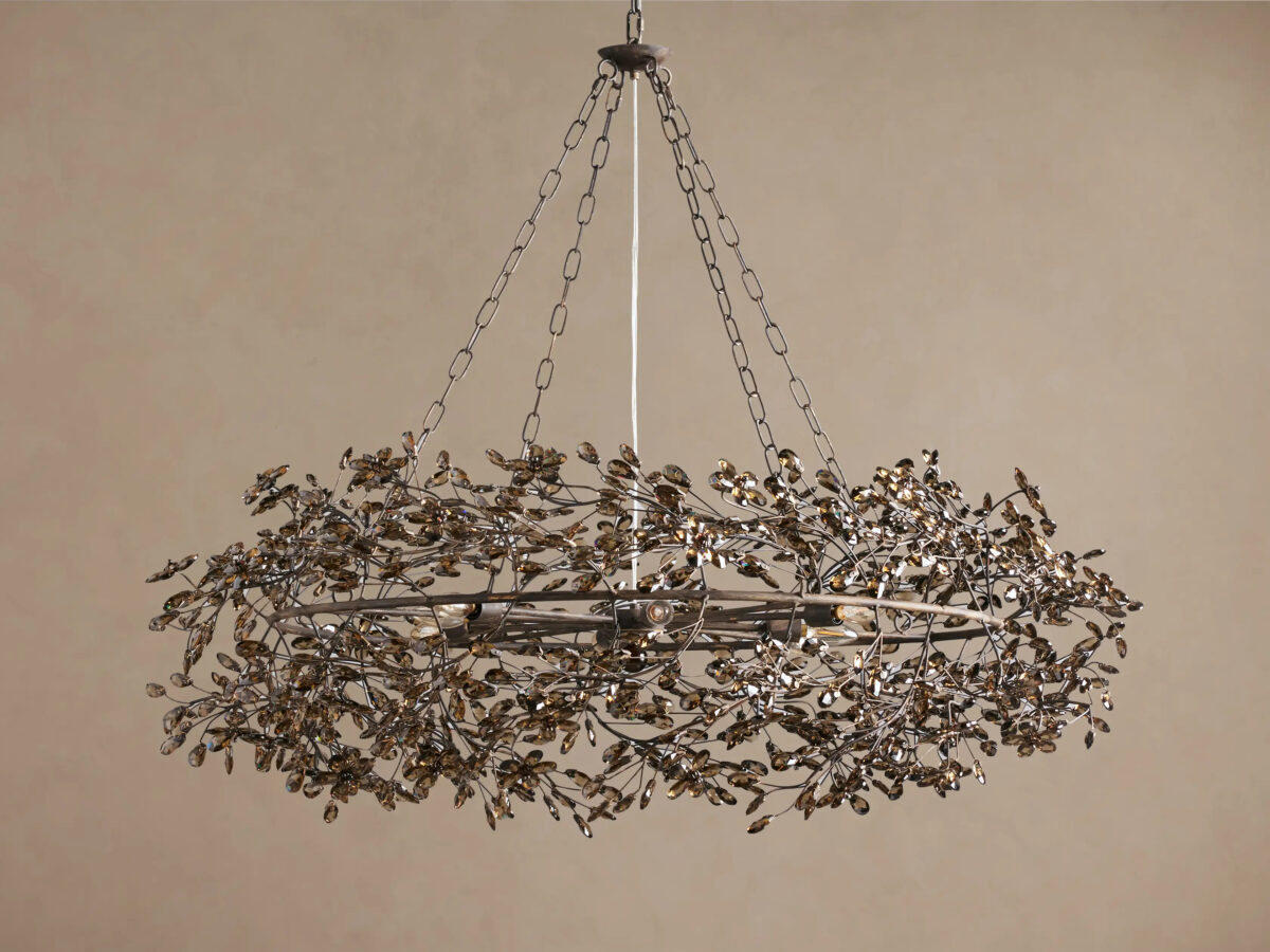 GV Iron Crown Light 48 Bronze Smoke Glass Chandelier - Image 2