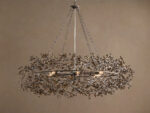 GV Iron Crown Light 48 Bronze Smoke Glass Chandelier