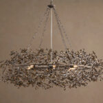 GV Iron Crown Light 48 Bronze Smoke Glass Chandelier