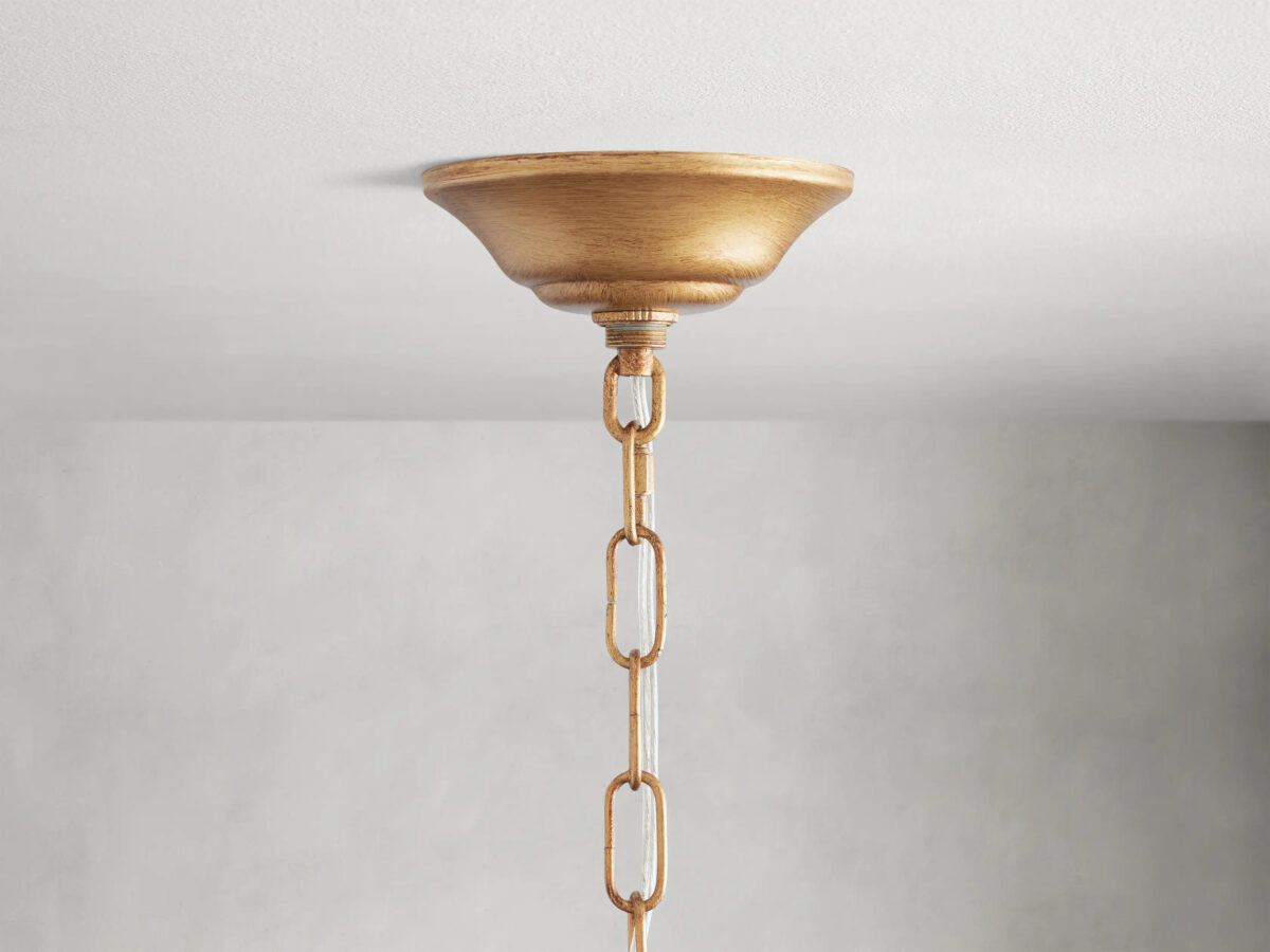 GV Fiore Crown Brass Chandelier with Amber Glass - Image 4