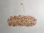 GV Fiore Crown Brass Chandelier with Amber Glass - Image 2