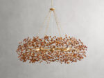 GV Fiore Crown Brass Chandelier with Amber Glass