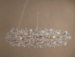 GV Fiore Iron Oval Chandelier with Crystal Floral Details - Image 12