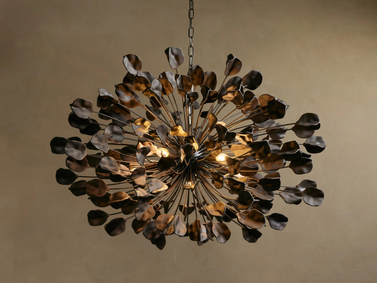 GV Lunaria Ceramic Chandelier in Brass and Ivory - Image 6