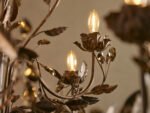 GV Iron Leaf Chandelier in Bronze 36 Inch - Image 4
