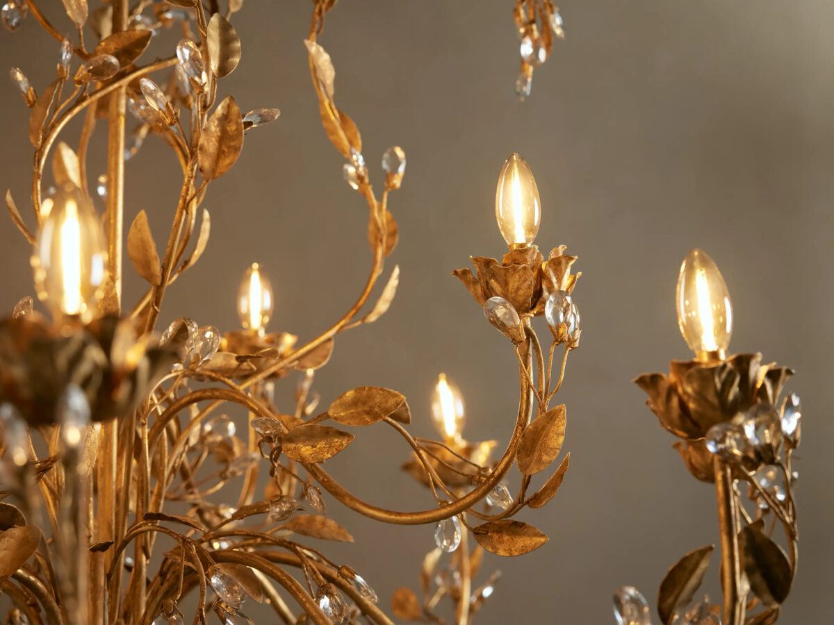 GV Iron Leaf Chandelier in Bronze 36 Inch - Image 16