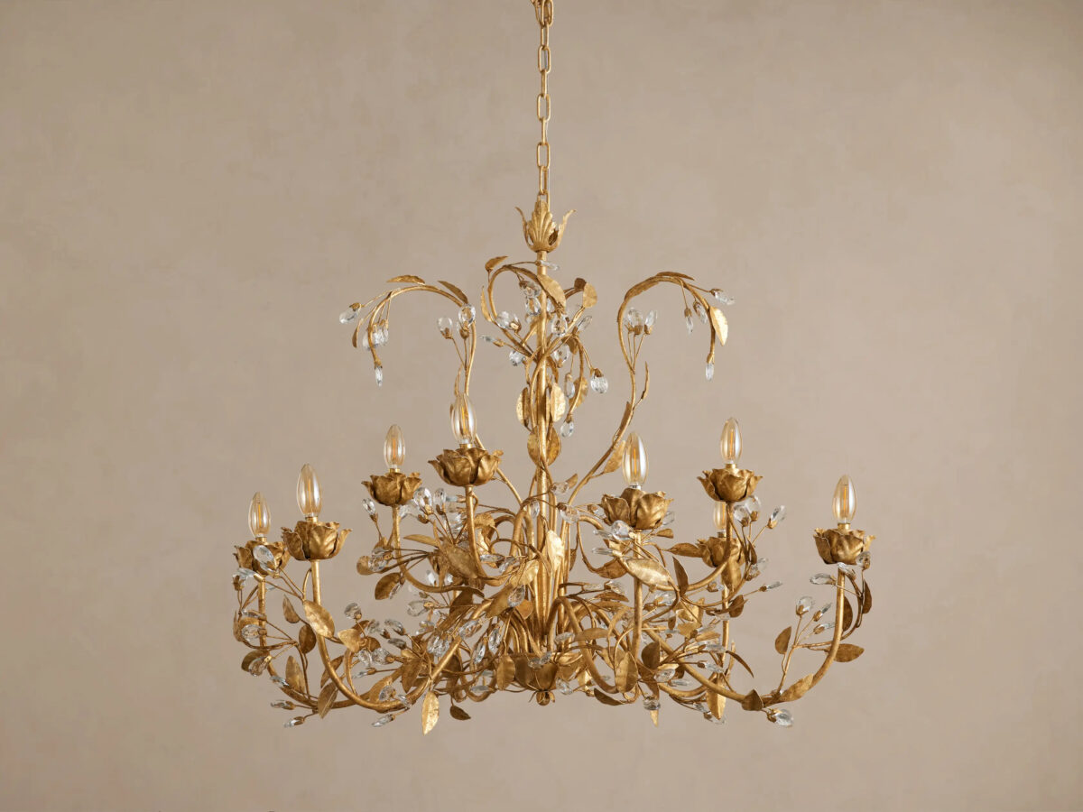 GV Iron Leaf Chandelier in Bronze 36 Inch - Image 15