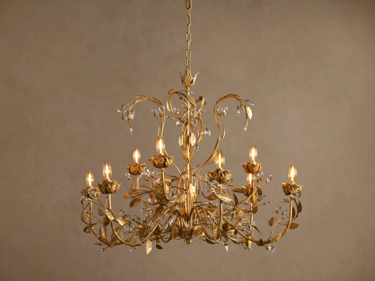 GV Iron Leaf Chandelier in Bronze 36 Inch - Image 13