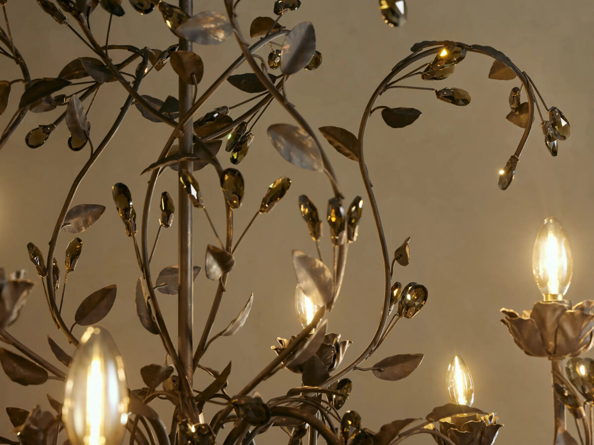 GV Iron Leaf Chandelier in Bronze 36 Inch - Image 11