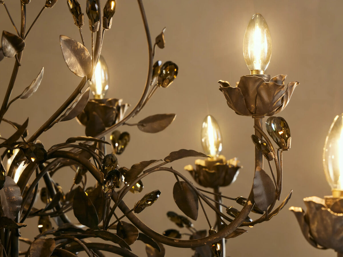 GV Iron Leaf Chandelier in Bronze 36 Inch - Image 10