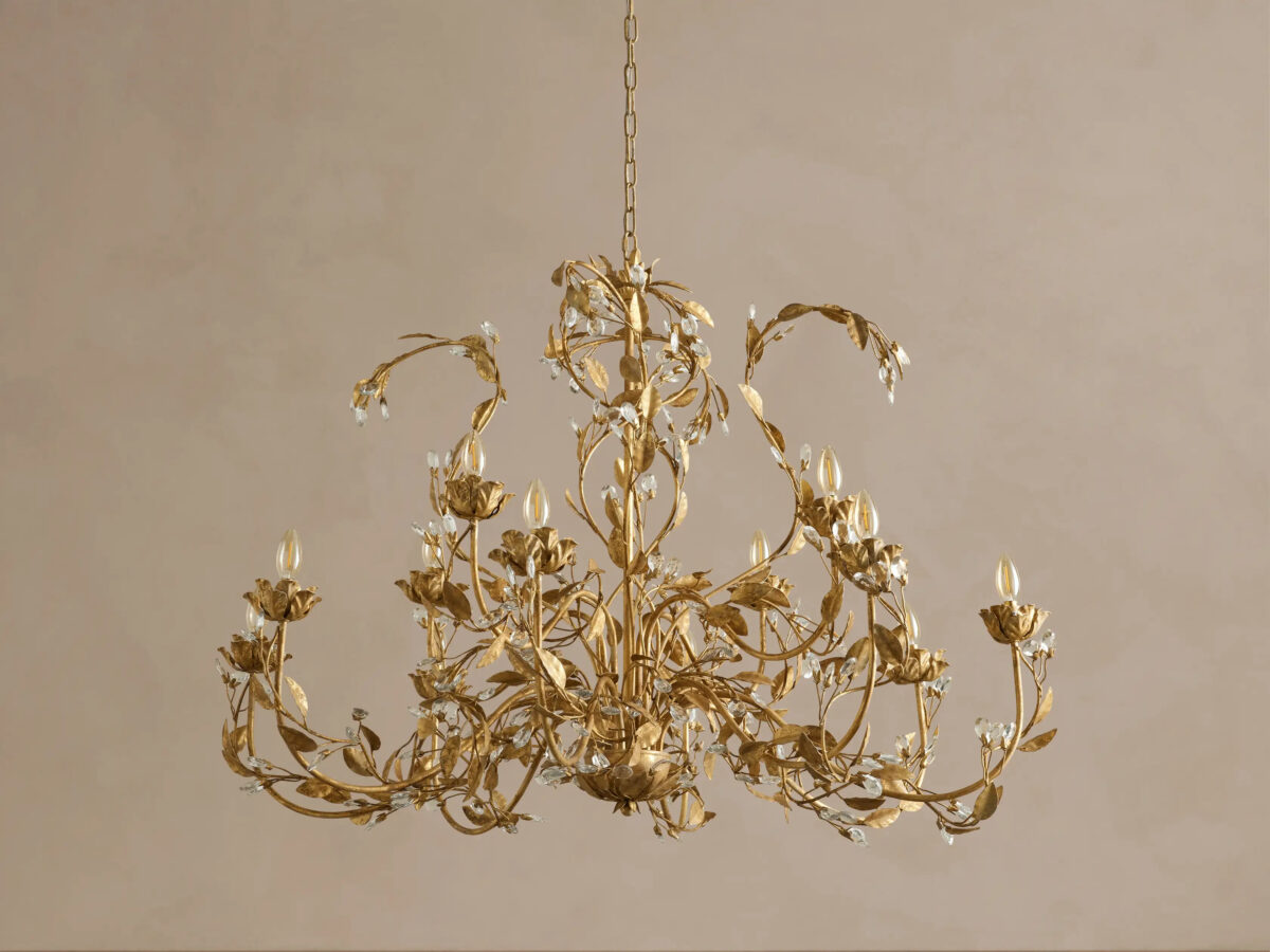 GV Iron Leaf Chandelier in Bronze 36 Inch - Image 21
