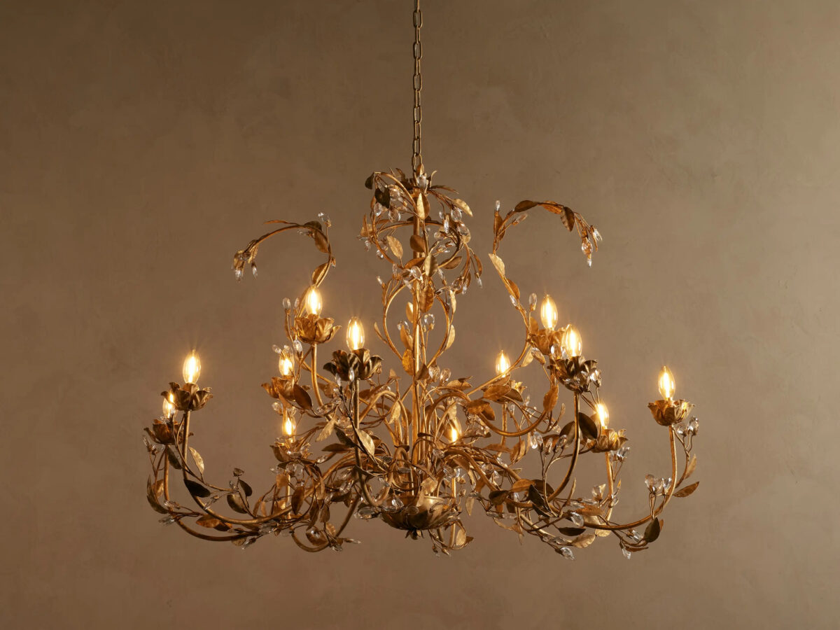 GV Iron Leaf Chandelier in Bronze 36 Inch - Image 19