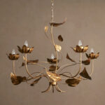 GV Ninfea 49 Inch Iron Gold Chandelier