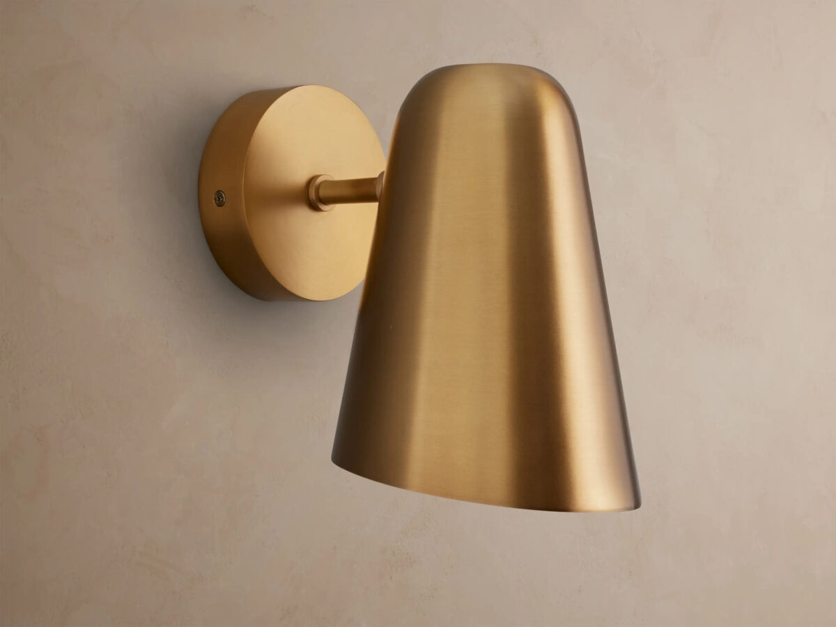 GV Brass Wall Sconce with Conical Shade - Image 2
