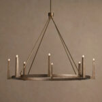 GV Emmet Brass Chandelier 54 Inch Round Frame