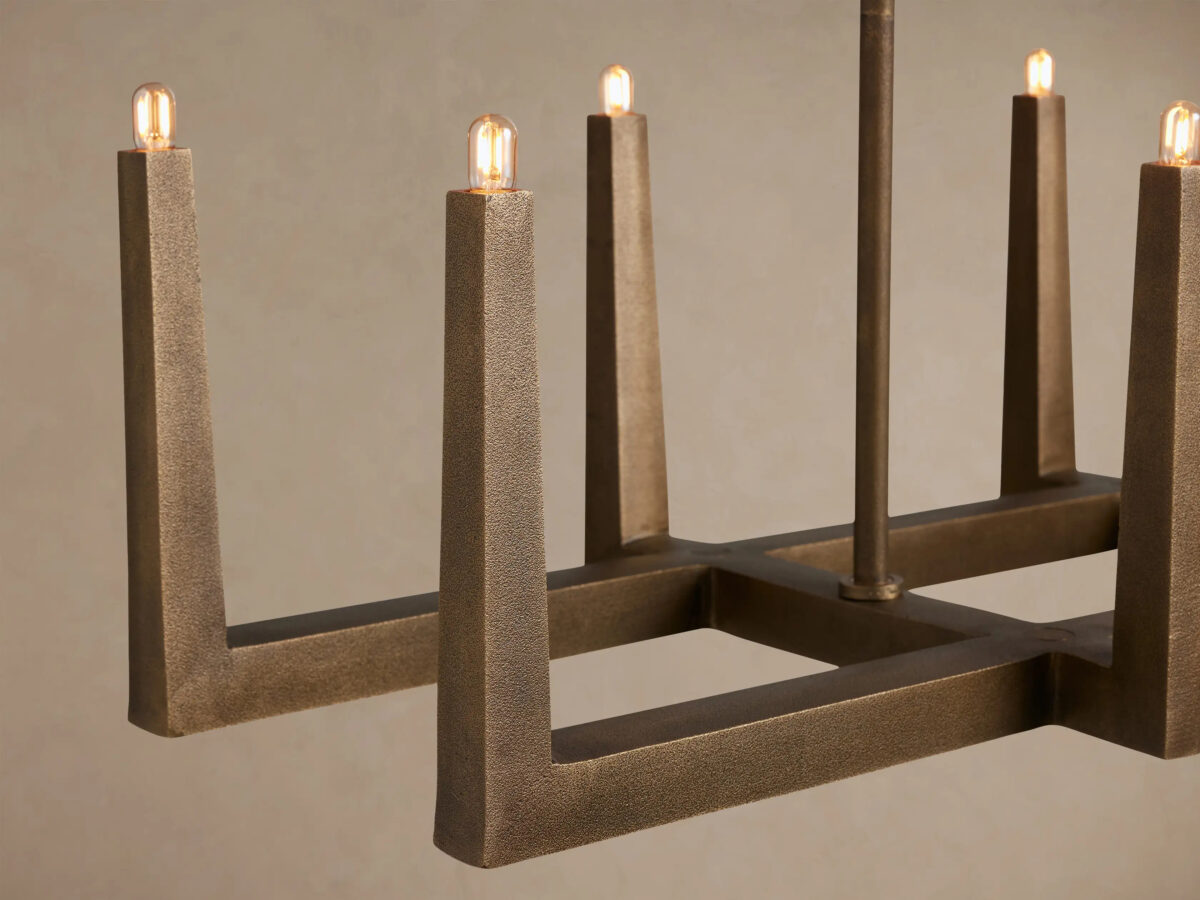 GV Emmet Brass Linear Light Chandelier 72 Inch - Image 3