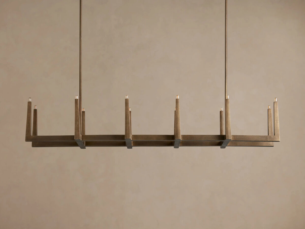 GV Emmet Brass Linear Light Chandelier 72 Inch - Image 2