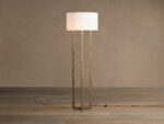 GV Emmet Brass Floor Lamp with Linen Shade