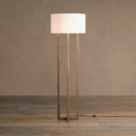 GV Emmet Brass Floor Lamp with Linen Shade