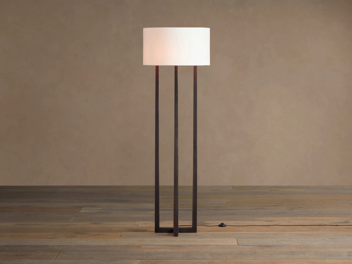GV Emmet Brass Floor Lamp with Linen Shade - Image 5