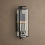 GV 29 Inch Iron Outdoor Sconce with Clear Glass